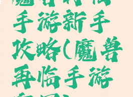 魔兽再临手游新手攻略(魔兽再临手游官网)