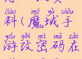 魔域游戏怎么改资料(魔域手游改密码在什么地方改)