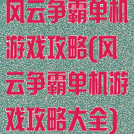 风云争霸单机游戏攻略(风云争霸单机游戏攻略大全)