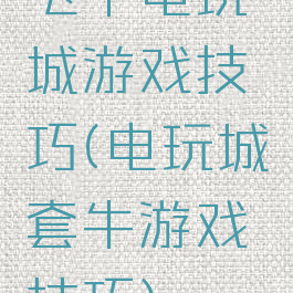 飞牛电玩城游戏技巧(电玩城套牛游戏技巧)