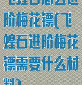 飞蝗石怎么进阶梅花镖(飞蝗石进阶梅花镖需要什么材料)