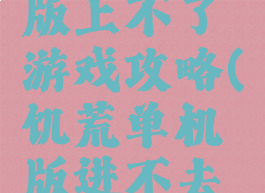 饥荒单机版上不了游戏攻略(饥荒单机版进不去游戏)