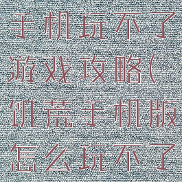 饥荒安卓版手机玩不了游戏攻略(饥荒手机版怎么玩不了)