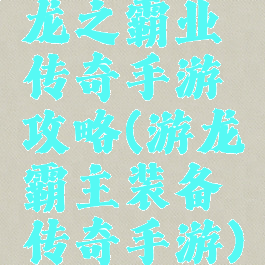 龙之霸业传奇手游攻略(游龙霸主装备传奇手游)