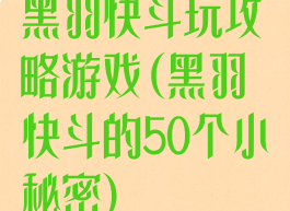 黑羽快斗玩攻略游戏(黑羽快斗的50个小秘密)