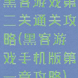 黑客游戏第二关通关攻略(黑客游戏手机版第一章攻略)