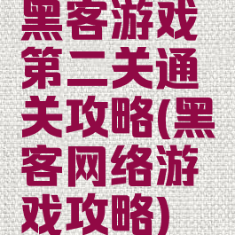 黑客游戏第二关通关攻略(黑客网络游戏攻略)