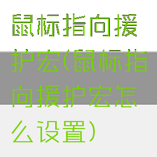 鼠标指向援护宏(鼠标指向援护宏怎么设置)