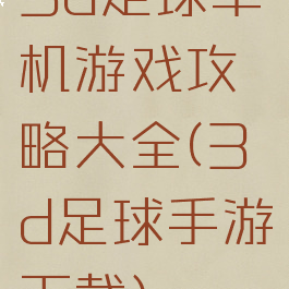 3d足球单机游戏攻略大全(3d足球手游下载)