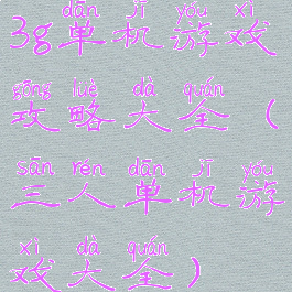3g单机游戏攻略大全(三人单机游戏大全)