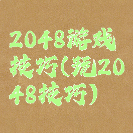 2048游戏技巧(玩2048技巧)