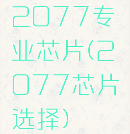 2077专业芯片(2077芯片选择)