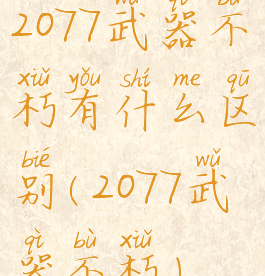 2077武器不朽有什么区别(2077武器不朽)