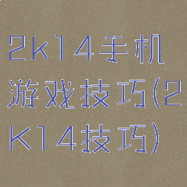 2k14手机游戏技巧(2K14技巧)