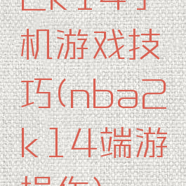 2k14手机游戏技巧(nba2k14端游操作)