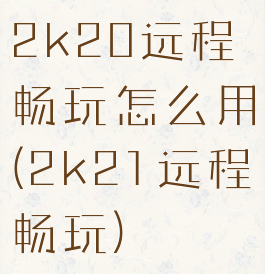2k20远程畅玩怎么用(2k21远程畅玩)
