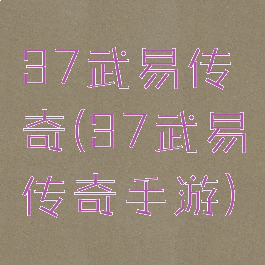 37武易传奇(37武易传奇手游)