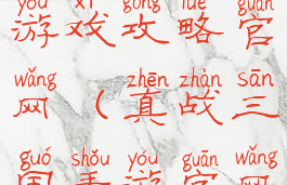 51真战三国游戏攻略官网(真战三国手游官网)
