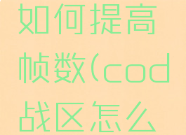 cod战区如何提高帧数(cod战区怎么调画质)