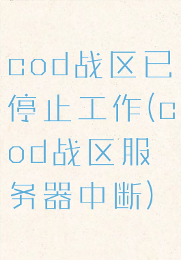 cod战区已停止工作(cod战区服务器中断)