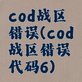 cod战区错误(cod战区错误代码6)