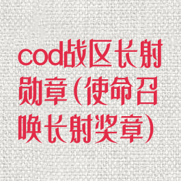 cod战区长射勋章(使命召唤长射奖章)