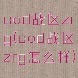cod战区zrg(cod战区zrg怎么样)