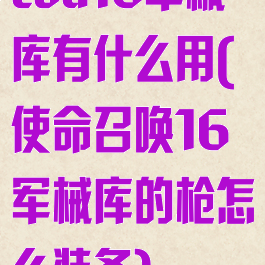 cod16军械库有什么用(使命召唤16军械库的枪怎么装备)