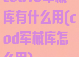 cod16军械库有什么用(cod军械库怎么用)
