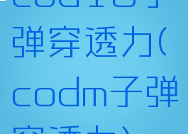cod16子弹穿透力(codm子弹穿透力)