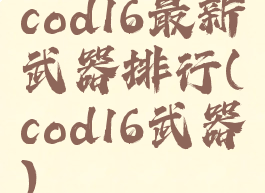 cod16最新武器排行(cod16武器)