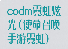 codm霓虹炫光(使命召唤手游霓虹)