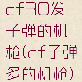 cf30发子弹的机枪(cf子弹多的机枪)