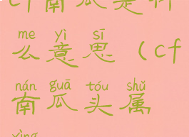 cf南瓜是什么意思(cf南瓜头属性)