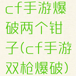 cf手游爆破两个钳子(cf手游双枪爆破)