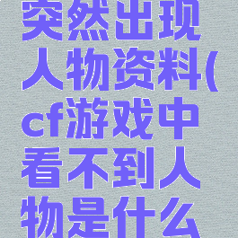 cf游戏中突然出现人物资料(cf游戏中看不到人物是什么原因)