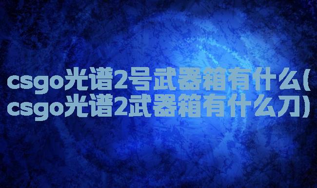 csgo光谱2号武器箱有什么(csgo光谱2武器箱有什么刀)