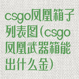csgo凤凰箱子列表图(csgo凤凰武器箱能出什么金)