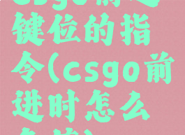 csgo前进键位的指令(csgo前进时怎么急停)