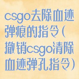 csgo去除血迹弹痕的指令(撤销csgo清除血迹弹孔指令)