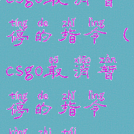 csgo取消暂停的指令(csgo取消暂停的指令控制台)