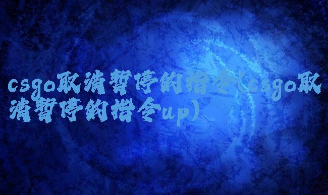 csgo取消暂停的指令(csgo取消暂停的指令up)