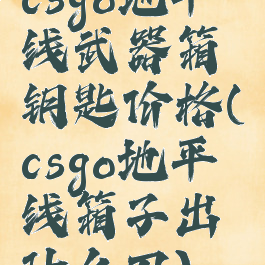 csgo地平线武器箱钥匙价格(csgo地平线箱子出什么刀)