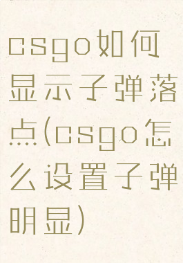 csgo如何显示子弹落点(csgo怎么设置子弹明显)