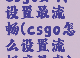 csgo如何设置最流畅(csgo怎么设置流畅度最高)