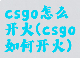 csgo怎么开火(csgo如何开火)