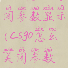 csgo怎么关闭参数显示(csgo怎么关闭参数显示帧数)