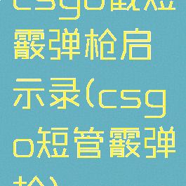 csgo截短霰弹枪启示录(csgo短管霰弹枪)