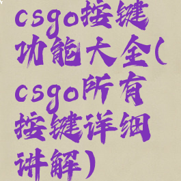 csgo按键功能大全(csgo所有按键详细讲解)