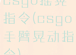 csgo摇晃指令(csgo手臂晃动指令)